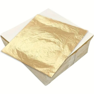 Metalické plátky 14x13,5 cm - 100 ks - šampanské zlaté